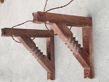 paire d'appliques potence HENRY JACQUES LE MÊME ? lampe bois moderniste art deco