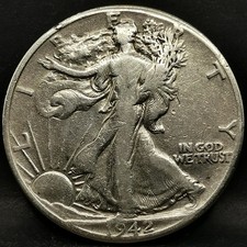 HALF DOLLAR LIBERTY WALKING 1942 PHILADELPHIE ARGENT 900‰ USA / SILVER 1/2 DOLLA