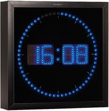 Horloge digitale murale avec 60 LED - Bleu - Lunartec