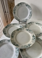 6 ANCIENNES ASSIETTES PLATES KG LUNEVILLE MODELE LUCY COLLECTION PATINE DECO