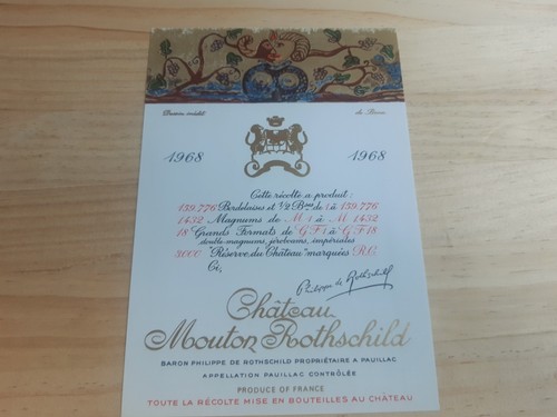 étiquette vin chateau mouton - étiquette,