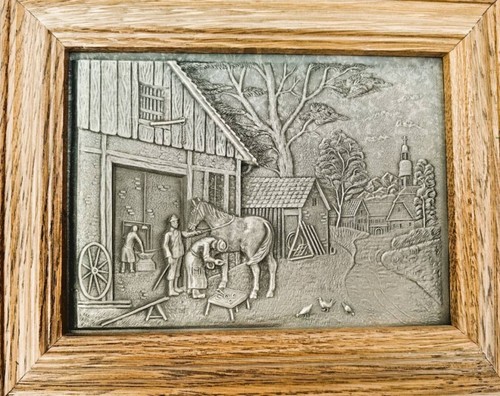 Tableau ancien étain - tableau, fait