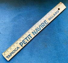 Ancienne règle en bois publicitaire  PETIT NAVIRE   Double décimètre