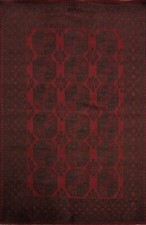 Tapis Afghan Balouch Fait Main Avec Des Motifs Géométriques En Laine 6x10 Pieds