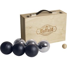 Jeu de boules peint par poudrage dans une boîte en bois Buffalo