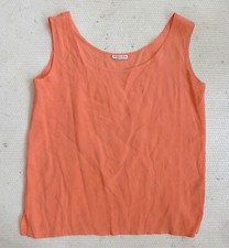 Chemisier 100% Pura Seta manches gilet débardeur en pure soie rose S