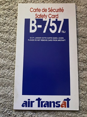 Safety card air transat 757 - card,