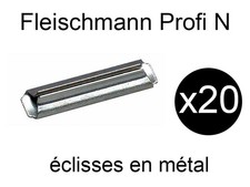 FLEISCHMANN 20x éclisses en métal voie Profi N - FLEISCHMANN 9404