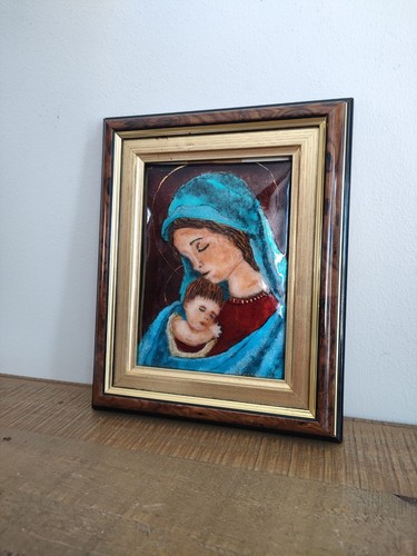Tableau émail la vierge - Émail,
