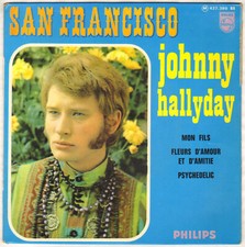 JOHNNY HALLYDAY "SAN FRANCISCO" EP 1969 PHILIPS 437.380 rabats invisibles
