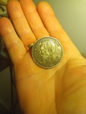 Pièce Argent 5 Francs Léopold 2 Roi Des Belges 1873 Montée En Broche