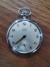 Astor Incabloc Montre À Gousset Art Déco Ultra Plate Ancienne Avec Coque P1686