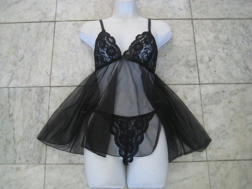 New black babydoll set - 2,