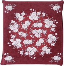 Lot de 5 housses de coussin japonaises Zabuton "Pivoine ronde" motif rouge 55...