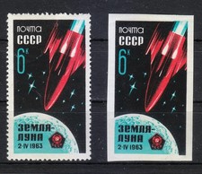 Russie 1963 MNH Mi 2743 AB Sc 2728 fusée soviétique sur la lune. Luna 4 **