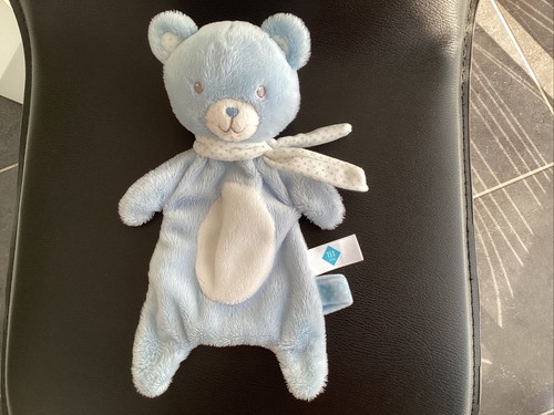 Doudou plat ours - tex, bleu