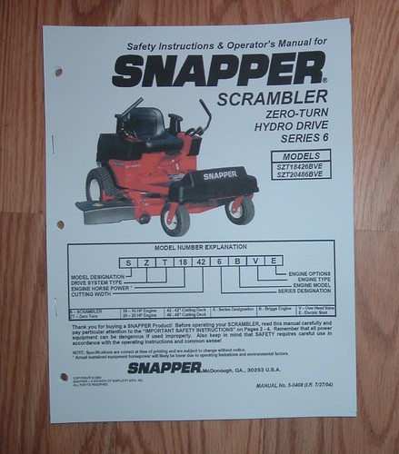 Snapper scrambler zero turn - snapper,