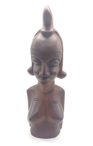 Statuette africaine bois buste - statuette,