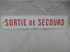 plaque sortie de secour  , no émaillée ,old enameled plate , déco industrielle ,