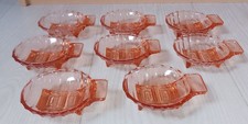 8 Coupelles À Dessert Art Déco Rose Orangé