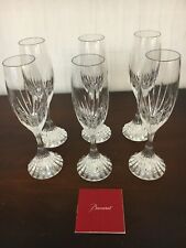 5 lots de 6 flûtes à Champagne Massena cristal de Baccarat /prix pour 6 verres