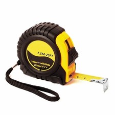 25 FT 3/4" Heavy Duty SAE Metric Measure Tape w/ Hand Strap Belt Clip Thumb Lock