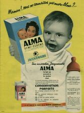 Publicité ancienne lait demi-écrèmé Alma Jacquemaire 1950  issue de magazine