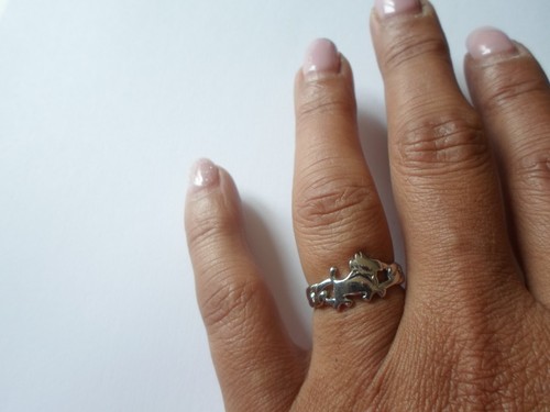 Bague argent massif - en,