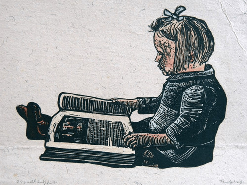 Enfant lisant 1943 - enfant,