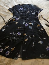 Robe Chemisier ELEGANTE Entièrement boutonnée Femme Taille 46 48 XL Bleu Imprimé