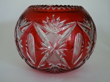 AMAZING VINTAGE VASE GLASS CRYSTAL SAINT LOUIS RED CRANBERRY 8"1/2 signed