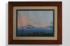 Paire de gouaches napolitaines (Vesuve)