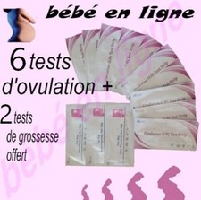 lot de 6 tests d'ovulation fertilité + 2 test grossesse offert envoie rapide