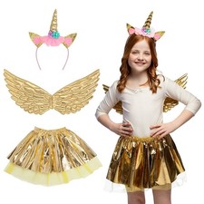 KIT DÉGUISEMENT FÉE LICORNE OR FILLE