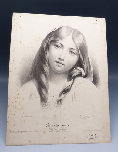 Lithographie ancienne signé - lithographie,