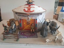 ELASTOLIN:/LINEOL LES MONGOLS TRANSHUMANCE YOURTE TROUPEAUX