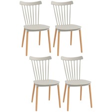 HOMCOM Lot de 4 chaises de
