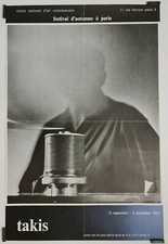 Takis Festival D'automne à Paris 1972 Affiche Originale Exposition Sculpture 