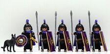 5 X Romain Pretorianer Violet Pourpre Playmobil Pour Elite Soldat César Custom -