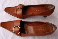 Superbe Cuir marron Chaussures Céline Paris shoes