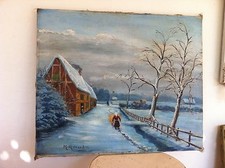 Huile sur toile d'un paysage