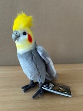 Peluche oiseau gris cacatoès