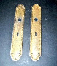 Lot 2 entrée de serrure Poignée Quincaillerie vintage LAITON doré - décor perle