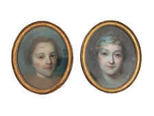 Ancien tableau pastel portrait