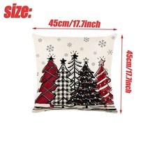 Housses de Coussin de Noël Imprimées Carrées Canapé Taie d'oreiller Noël Décoration Maison 4X 18"