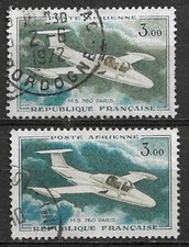 --Timbre France YT PA 39 PA39a MI 1280 Avion MS 760 PARIS 1960 Poste Aérienne