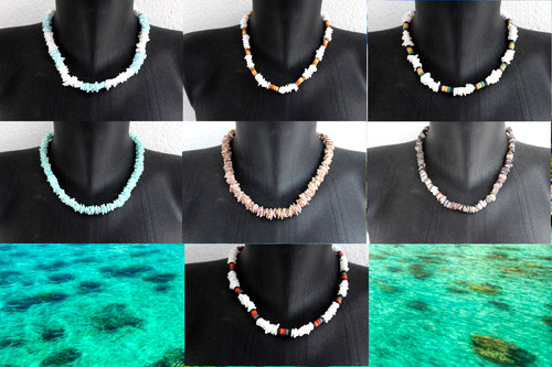 Heishi collier coquillages - collier,