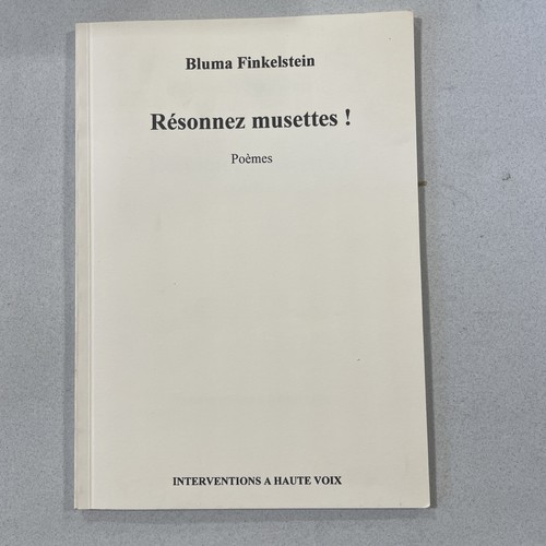 Poésie bluma finkelstein - poésie;,