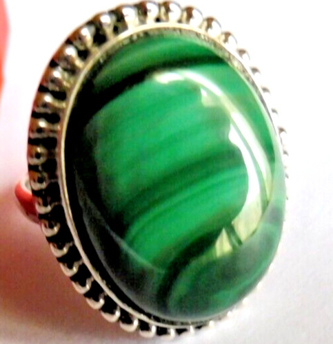 Bague malachite naturelle - bague, en