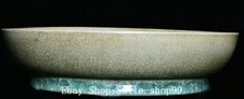 7.8" Collect Song Dynasty Ru Kiln Porcelain Fengshui Pen Wash Tray Plate Dish